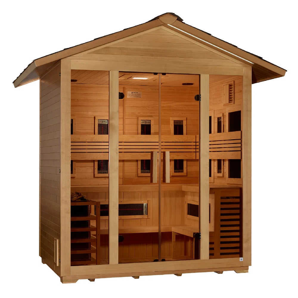 Golden Designs "Gargellen" 5 person Hybrid Outdoor Sauna - Canadian Hemlock