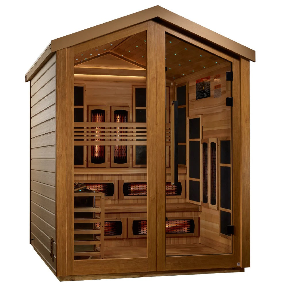 Golden Designs Kaskinen 6 person Hybrid Outdoor Sauna - Canadian Red Cedar Interior