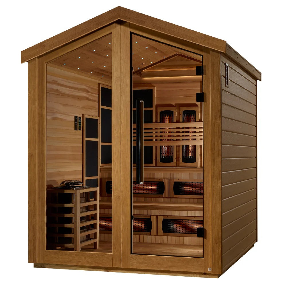 Golden Designs Kaskinen 6 person Hybrid Outdoor Sauna - Canadian Red Cedar Interior