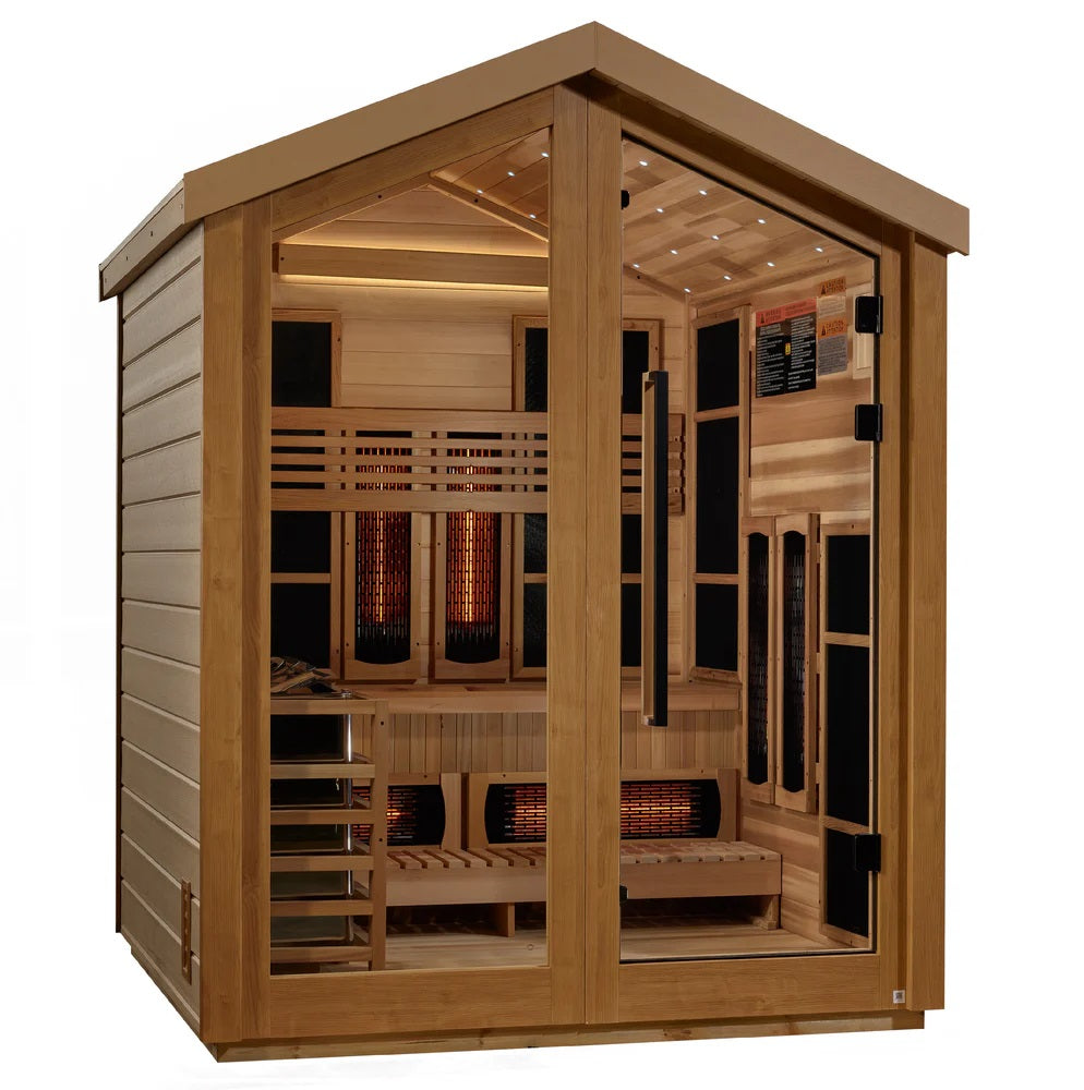 Golden Designs Loviisa 3 person Hybrid Outdoor Sauna - Canadian Red Cedar Interior