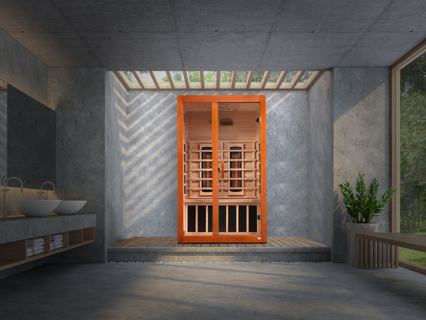 Dynamic Santiago 2 person Full Spectrum Near Zero EMF FAR Infrared Sauna