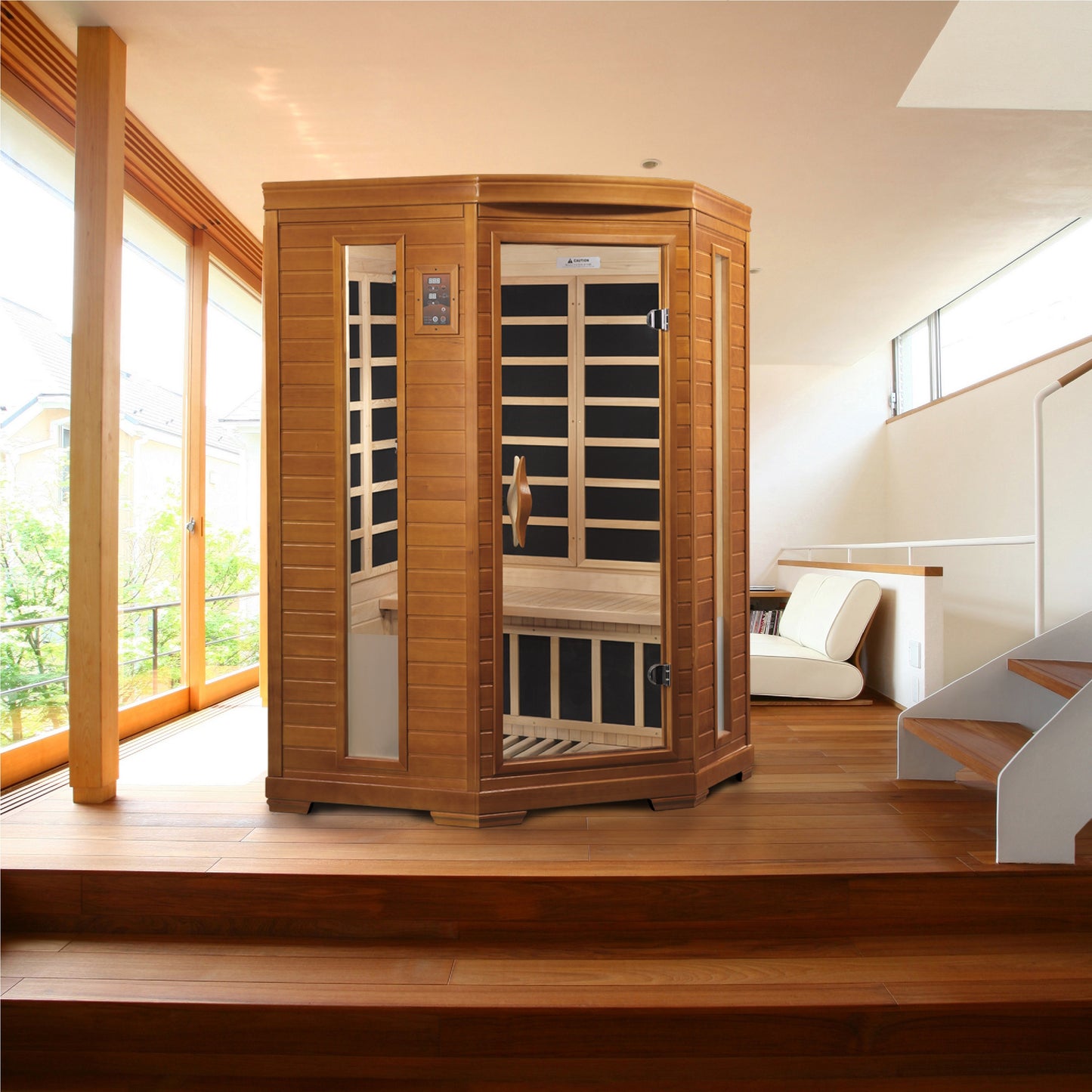 Dynamic Heming 2 person Corner Low EMF FAR Infrared Sauna