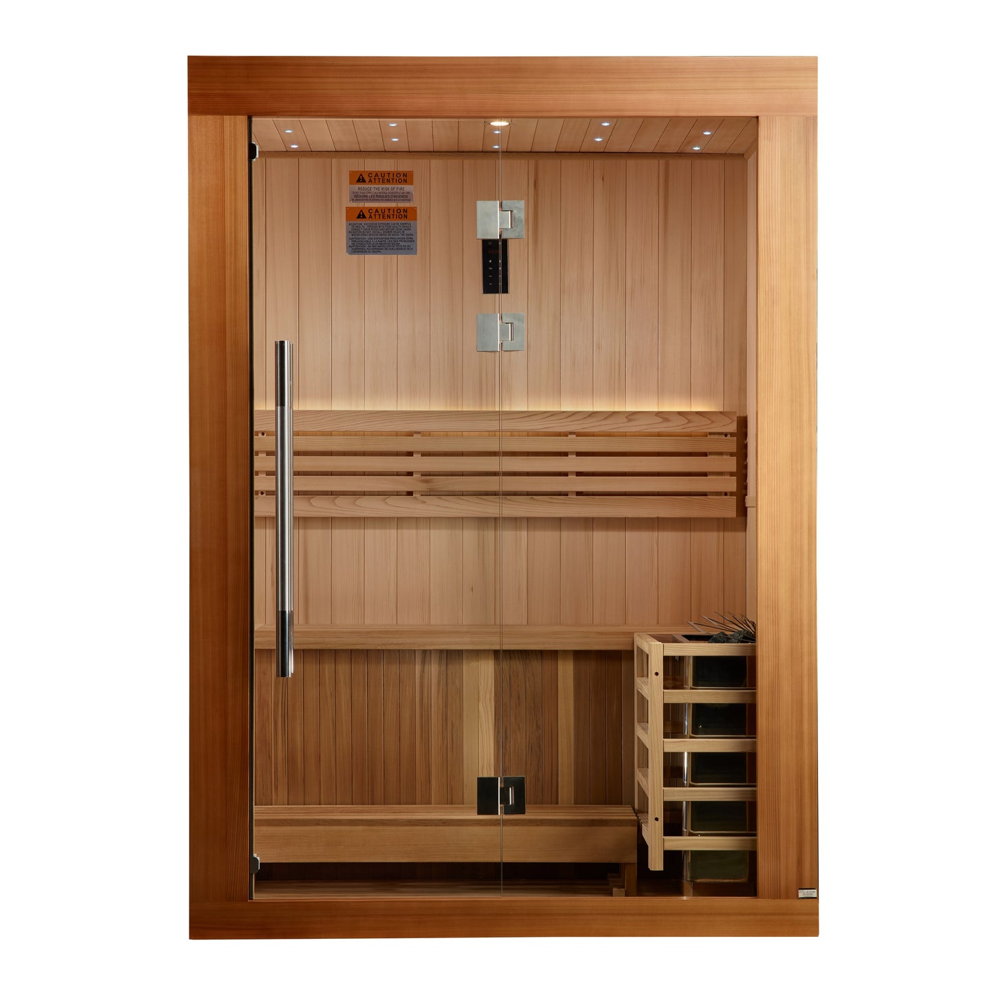 Golden Designs "Sundsvall Edition" 2 person Traditional Sauna - Canadian Red Cedar Interior and Pacific Premium Clear Cedar Exterior