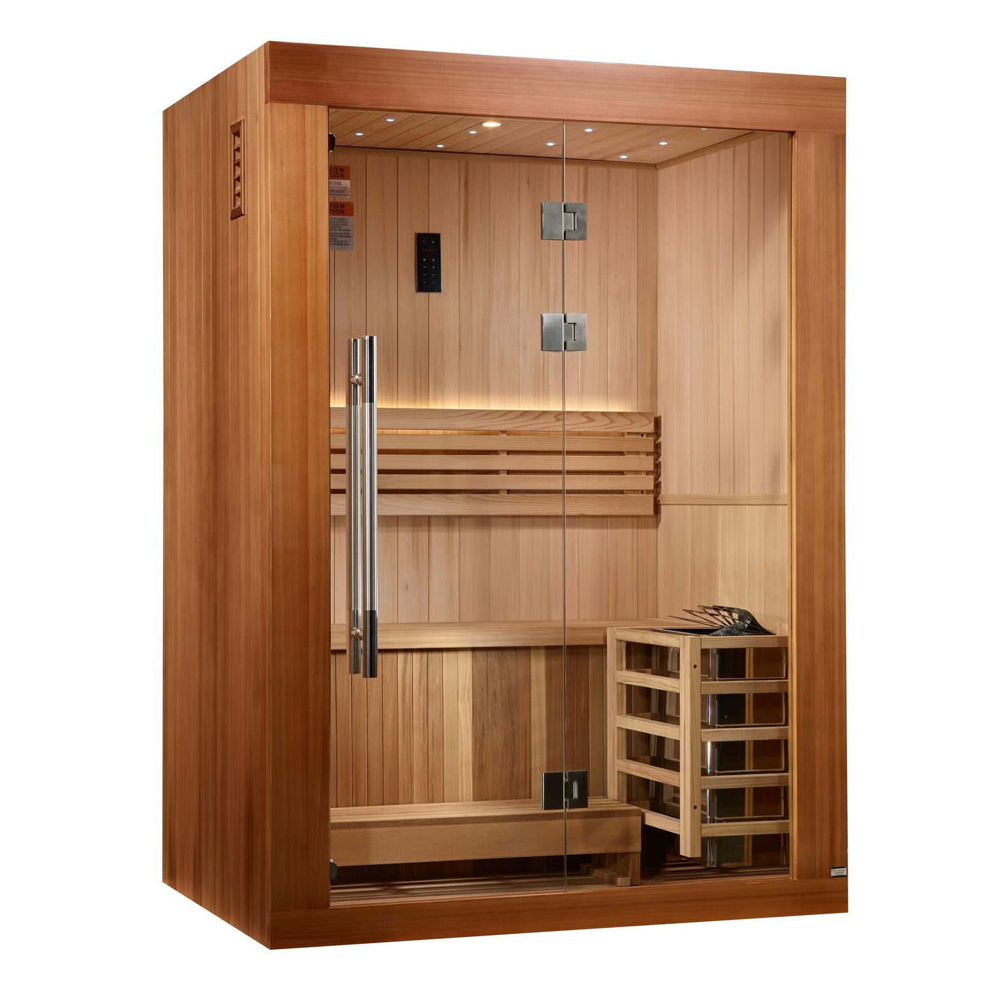 Golden Designs "Sundsvall Edition" 2 person Traditional Sauna - Canadian Red Cedar Interior and Pacific Premium Clear Cedar Exterior