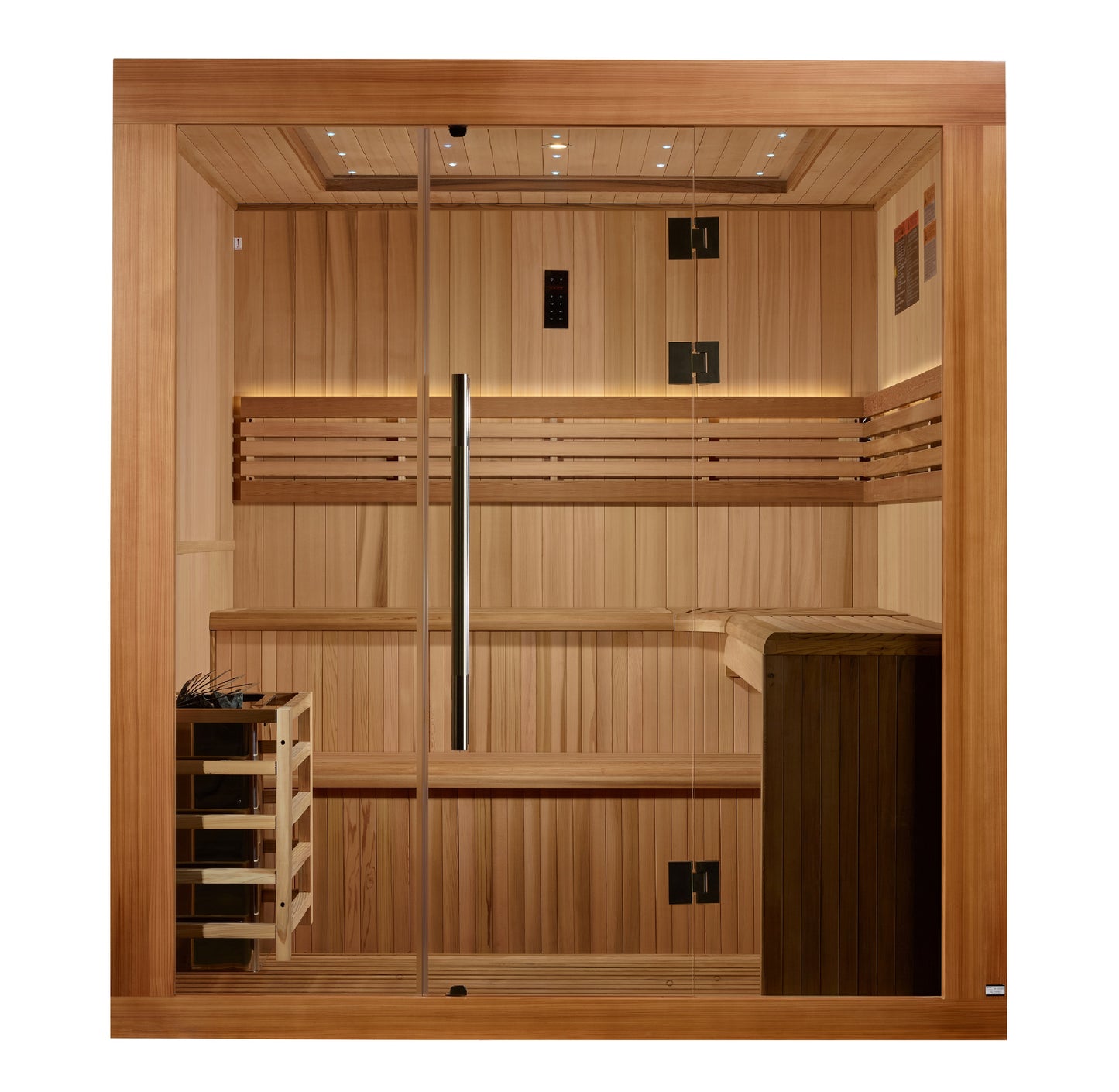 Golden Designs "Osla Edition" 6 person Traditional Sauna - Canadian Red Cedar Interior and Pacific Premium Clear Cedar Exterior