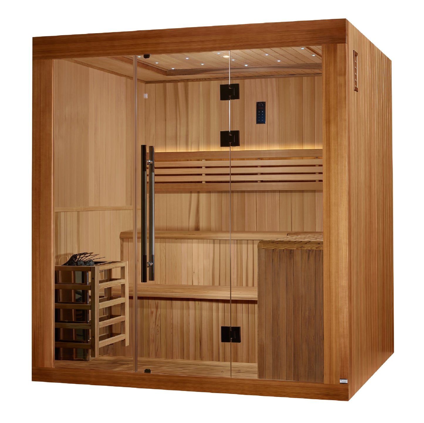 Golden Designs "Osla Edition" 6 person Traditional Sauna - Canadian Red Cedar Interior and Pacific Premium Clear Cedar Exterior