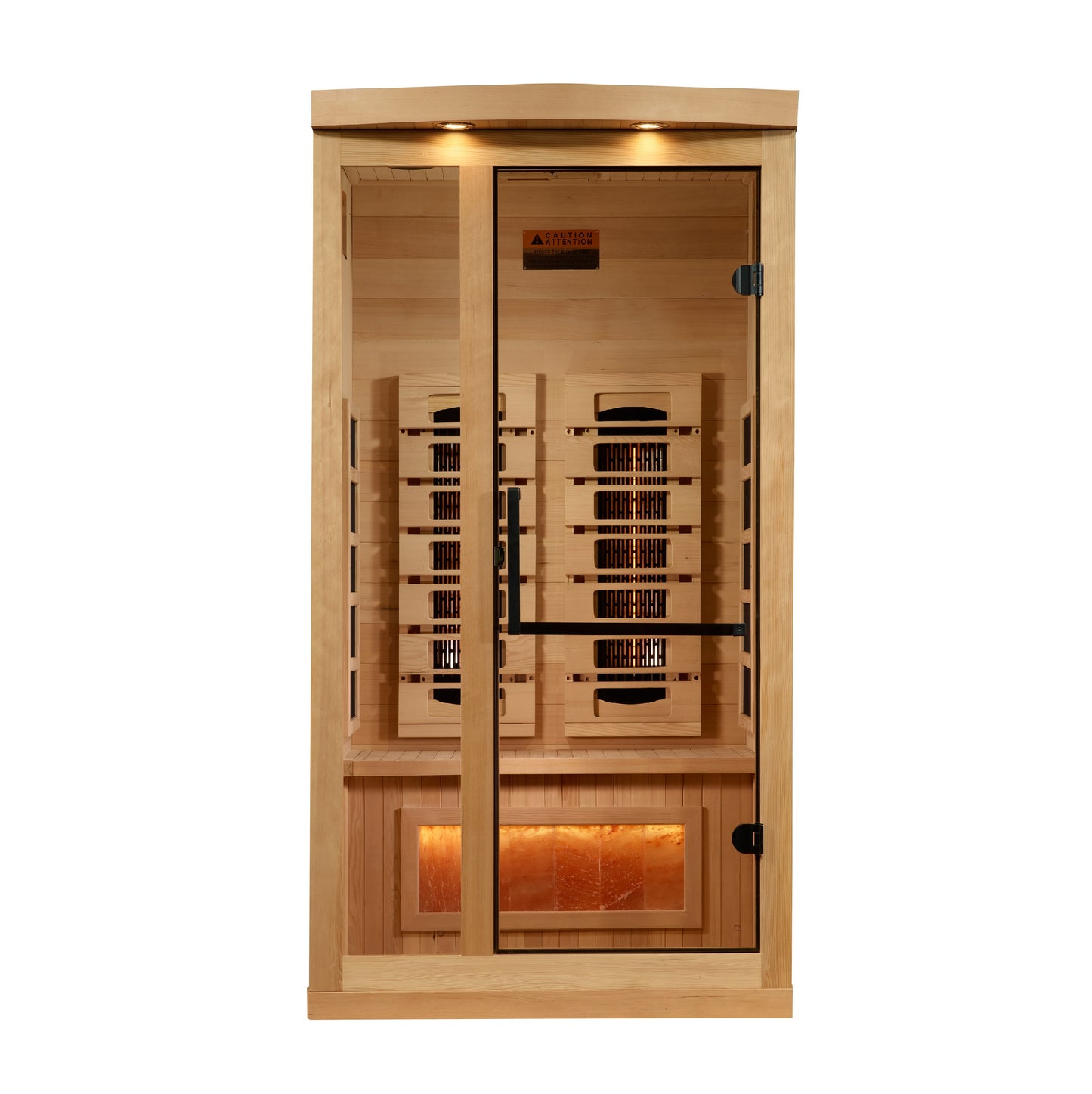 Golden Designs 1 or 2 person Full Spectrum PureTech™ Near Zero EMF FAR Infrared Sauna with Himalayan Salt Bar