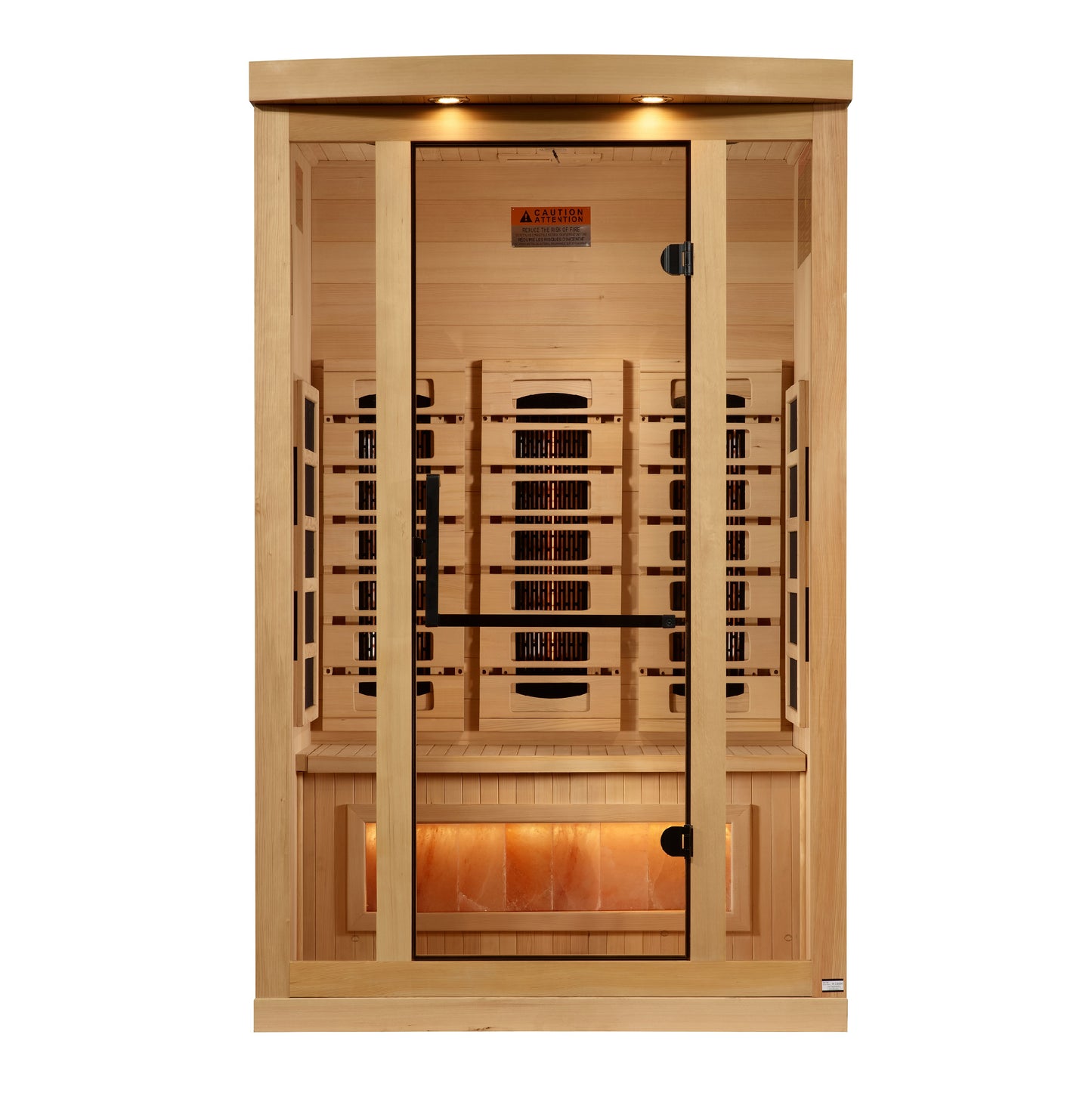 Golden Designs 2 person Full Spectrum PureTech™ Near Zero EMF FAR Infrared Sauna with Himalayan Salt Bar