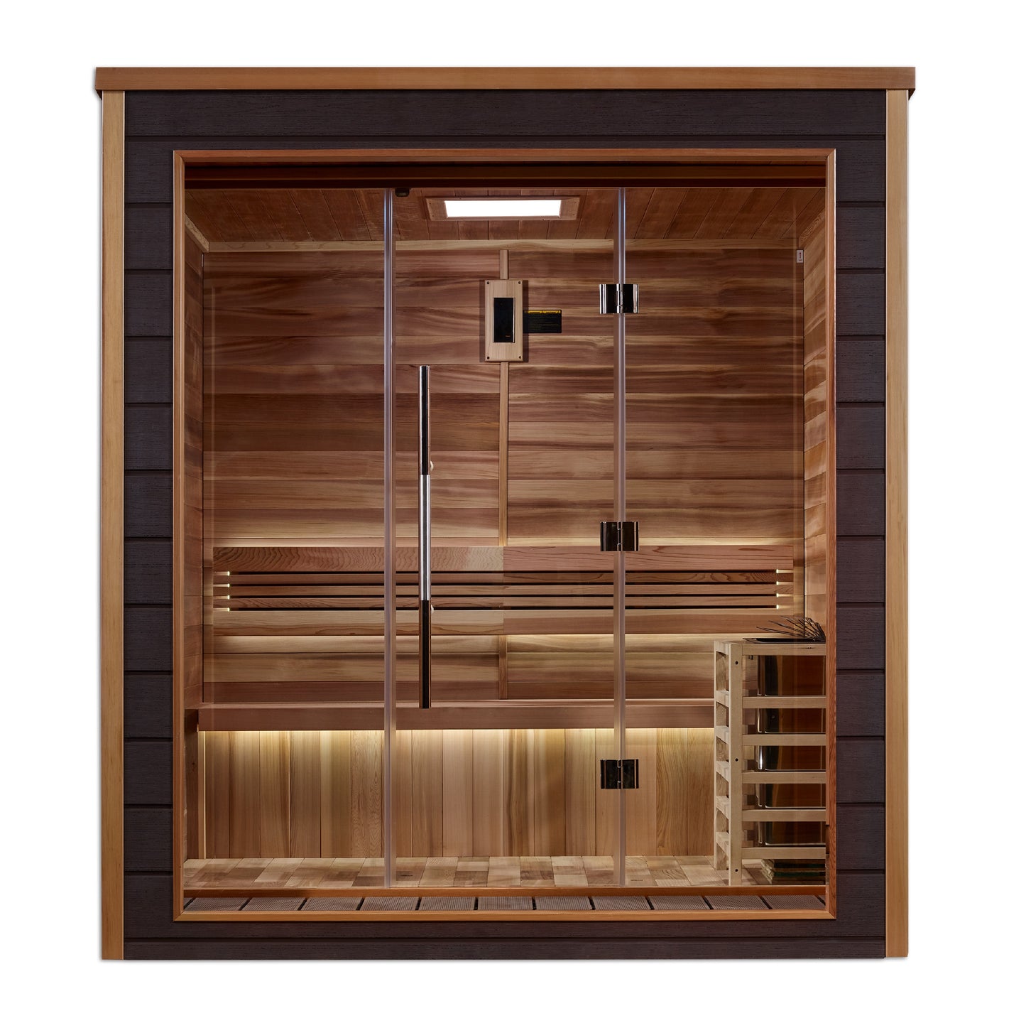 Golden Designs Drammen 3 person Outdoor Traditional Sauna - Canadian Red Cedar Interior