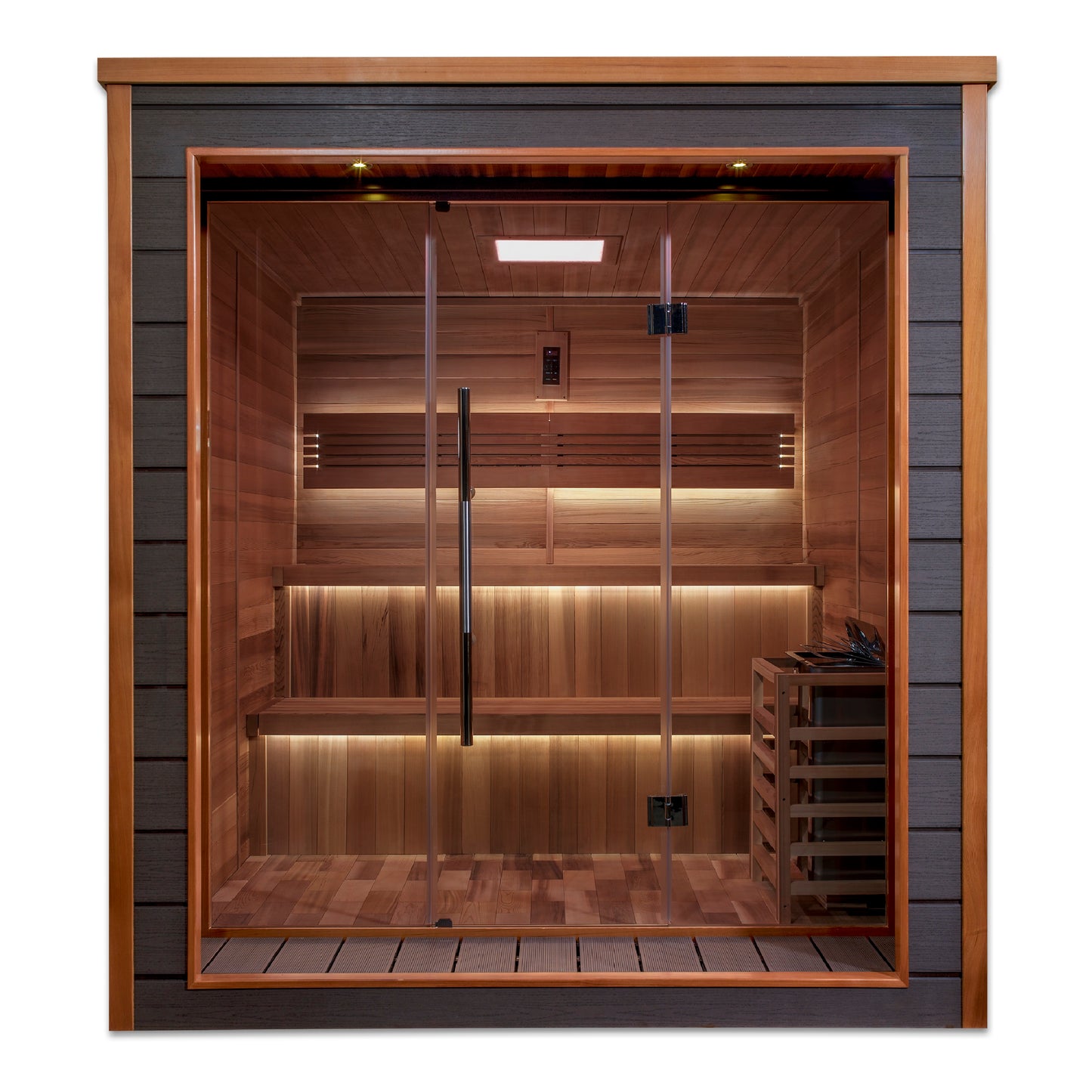 Golden Designs Bergen 6 person Outdoor Traditional Sauna - Canadian Red Cedar Interior