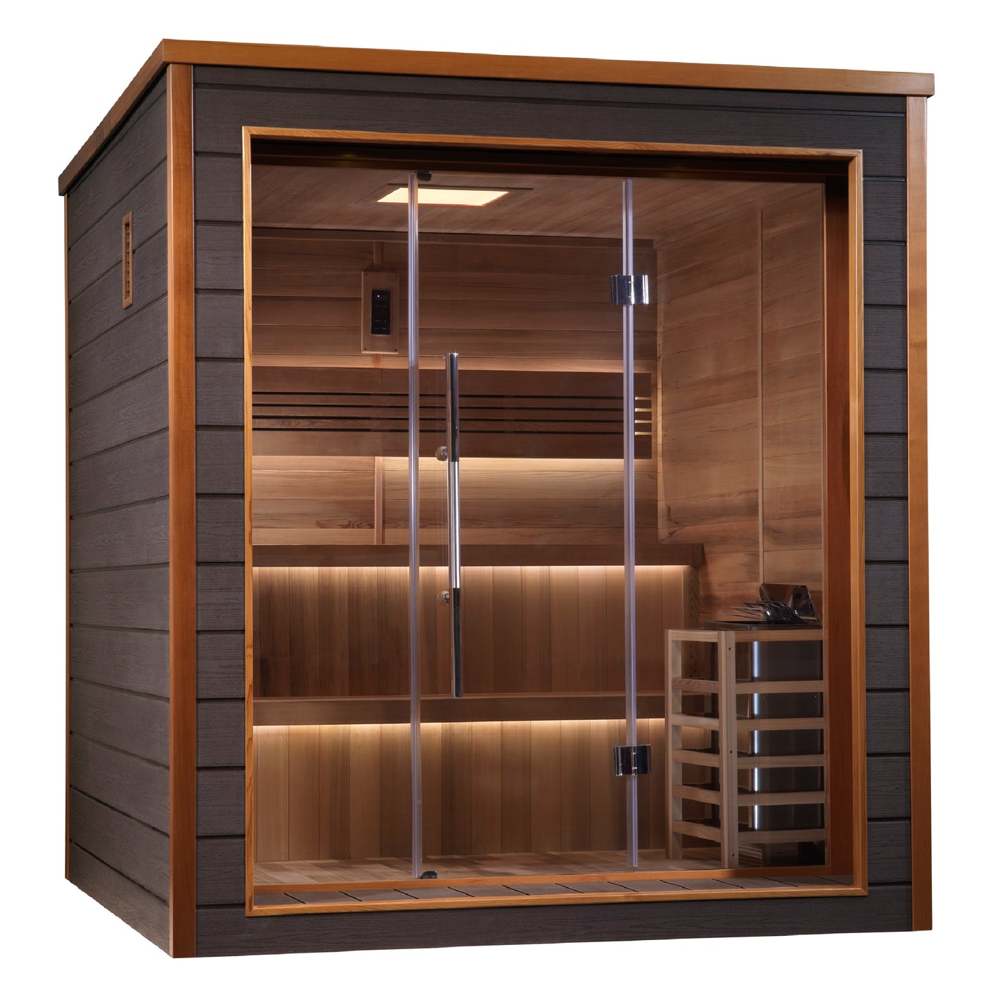 Golden Designs Bergen 6 person Outdoor Traditional Sauna - Canadian Red Cedar Interior