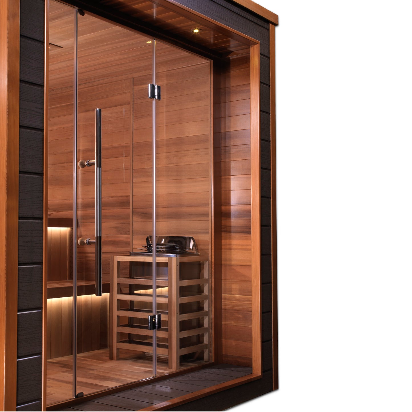 Golden Designs Bergen 6 person Outdoor Traditional Sauna - Canadian Red Cedar Interior