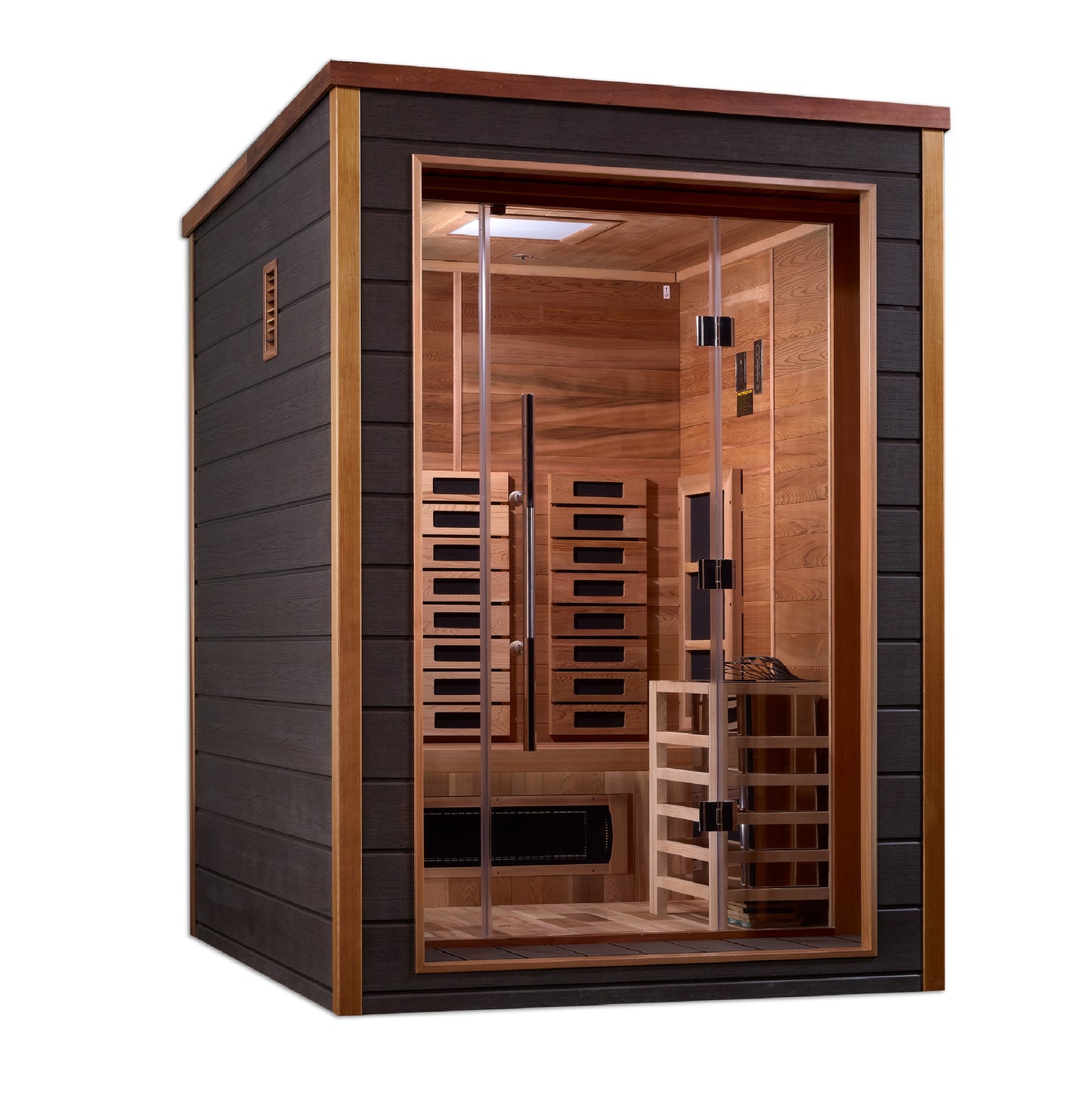 Golden Designs Nora 2 person Hybrid Outdoor Sauna - Canadian Red Cedar Interior
