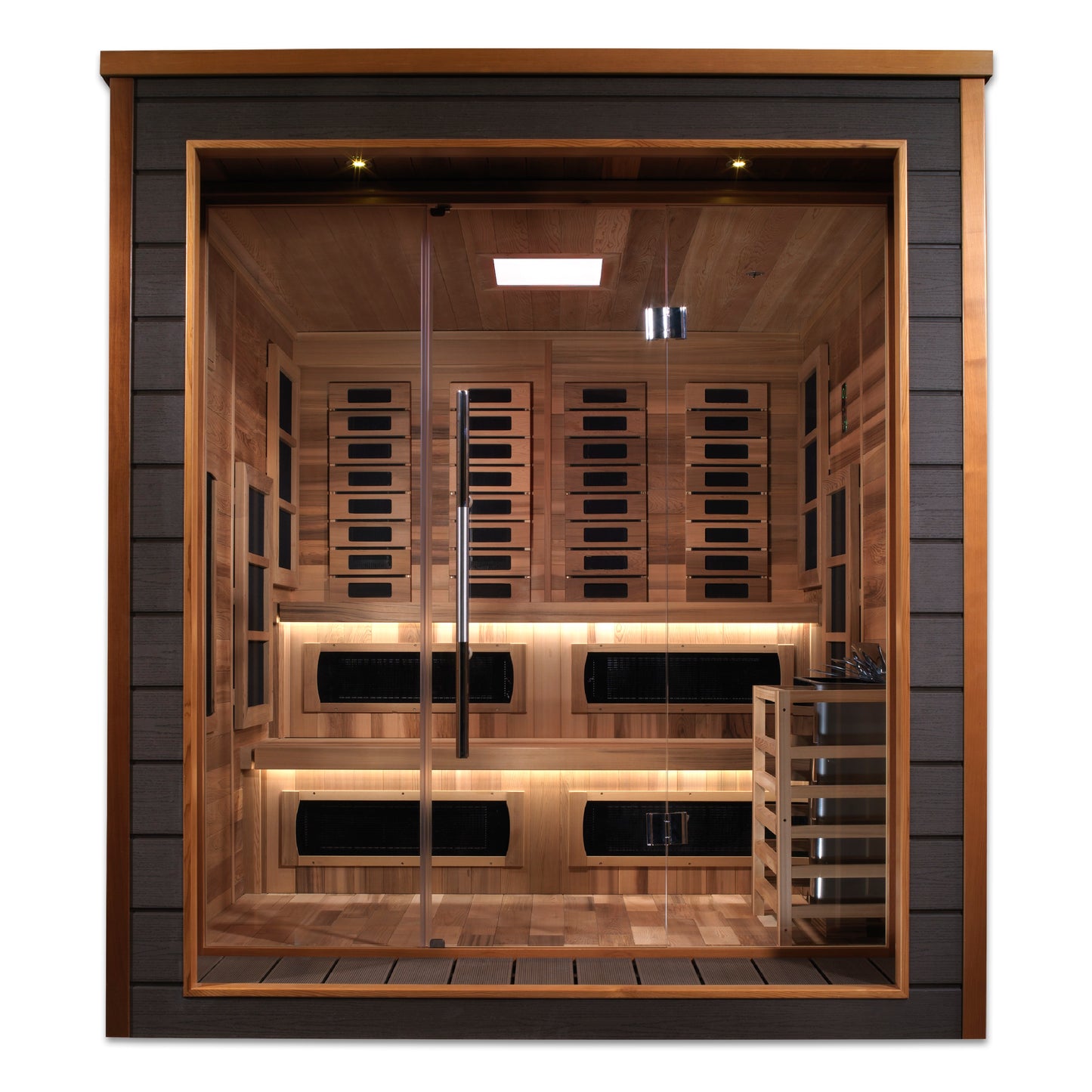 Golden Designs Karlstad 6 person Hybrid Outdoor Sauna - Canadian Red Cedar Interior