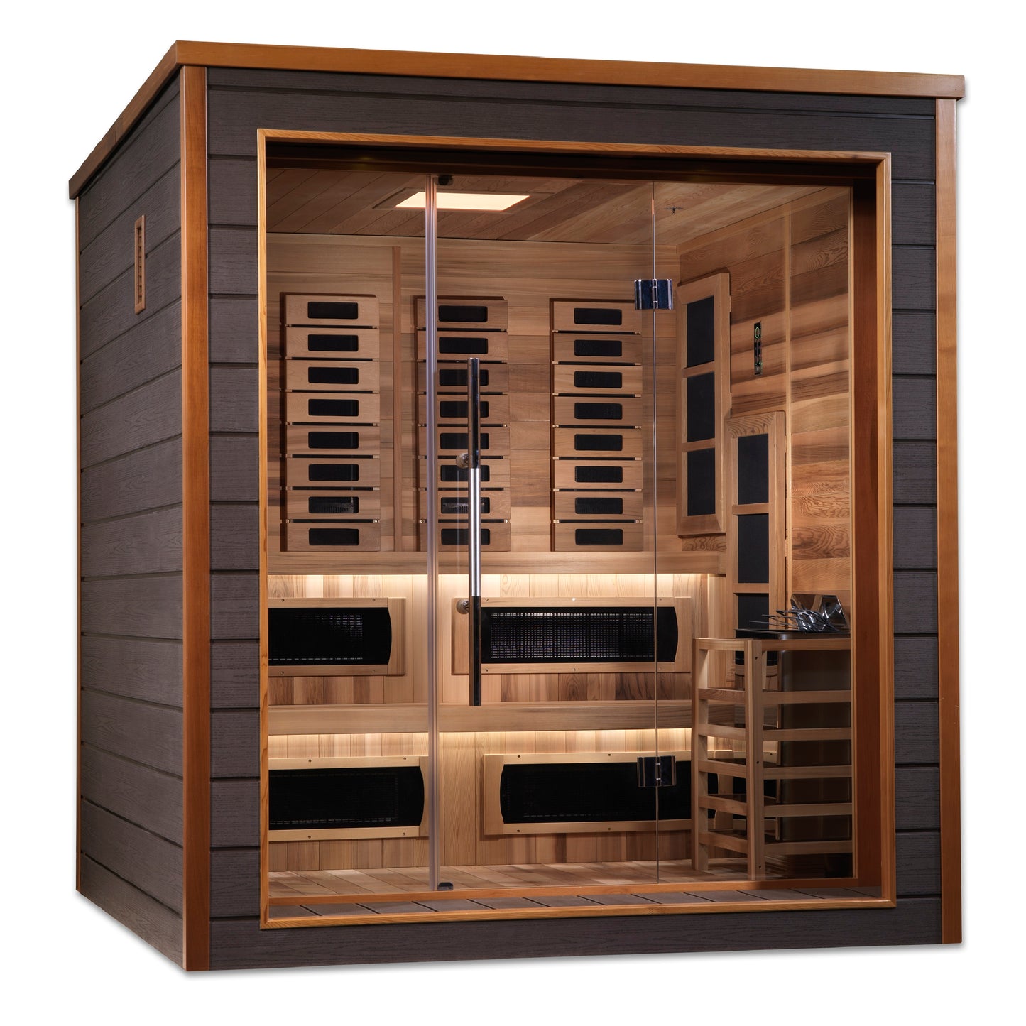 Golden Designs Karlstad 6 person Hybrid Outdoor Sauna - Canadian Red Cedar Interior