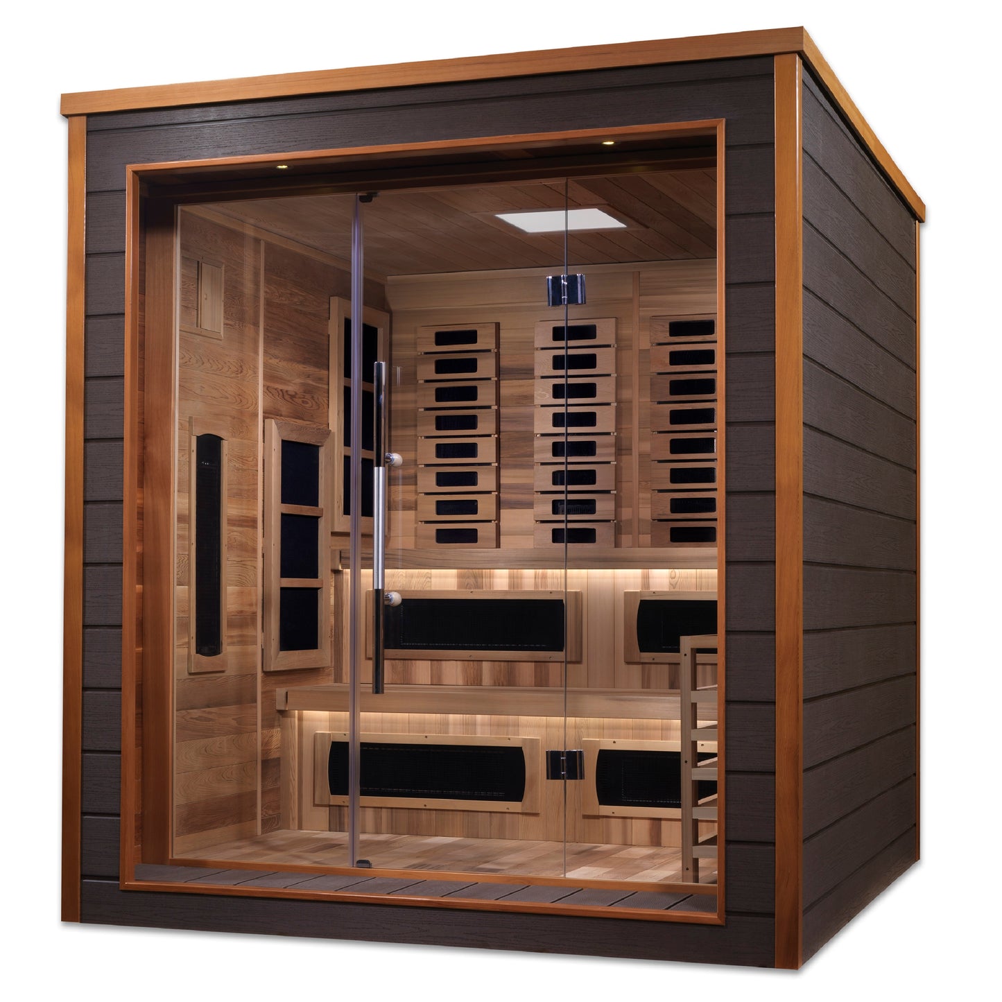 Golden Designs Karlstad 6 person Hybrid Outdoor Sauna - Canadian Red Cedar Interior