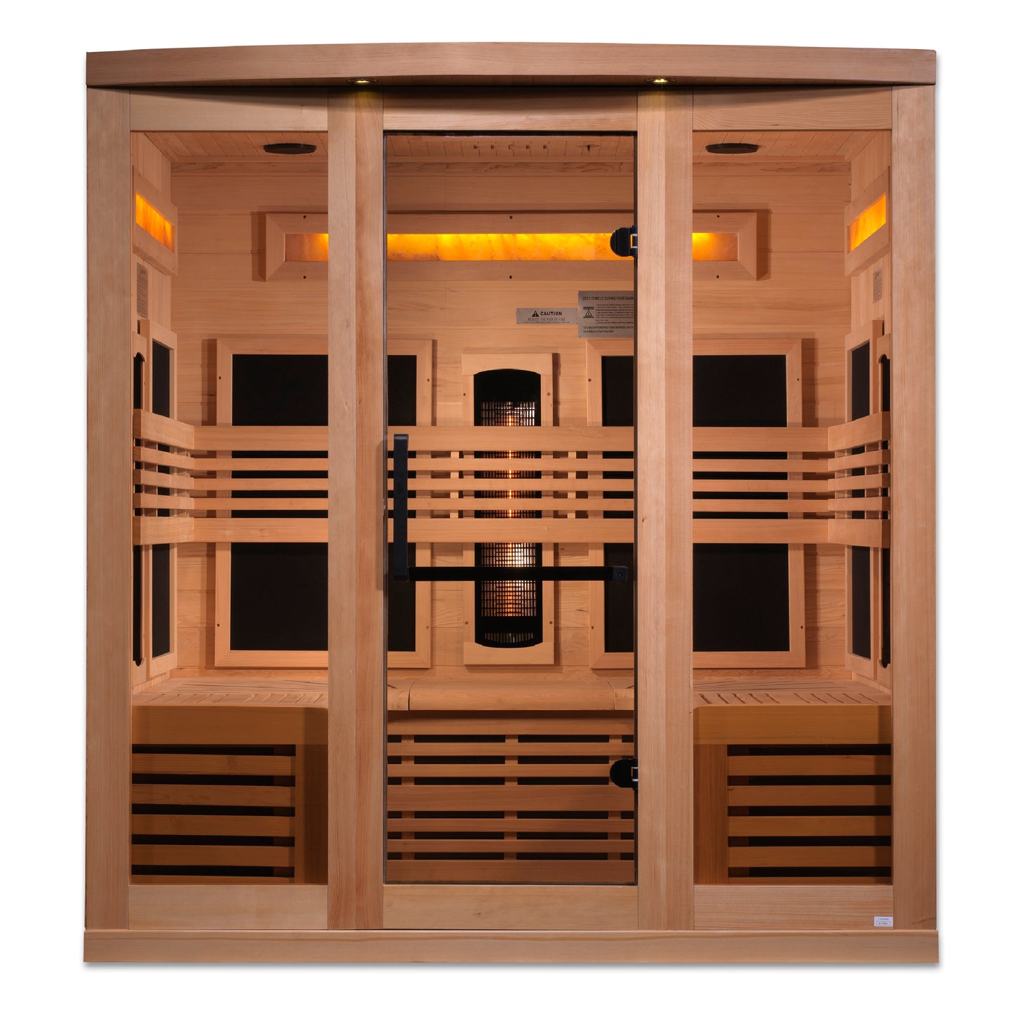 Golden Designs 6 person Full Spectrum PureTech™ Near Zero EMF FAR Infrared Sauna with Himalayan Salt Bar
