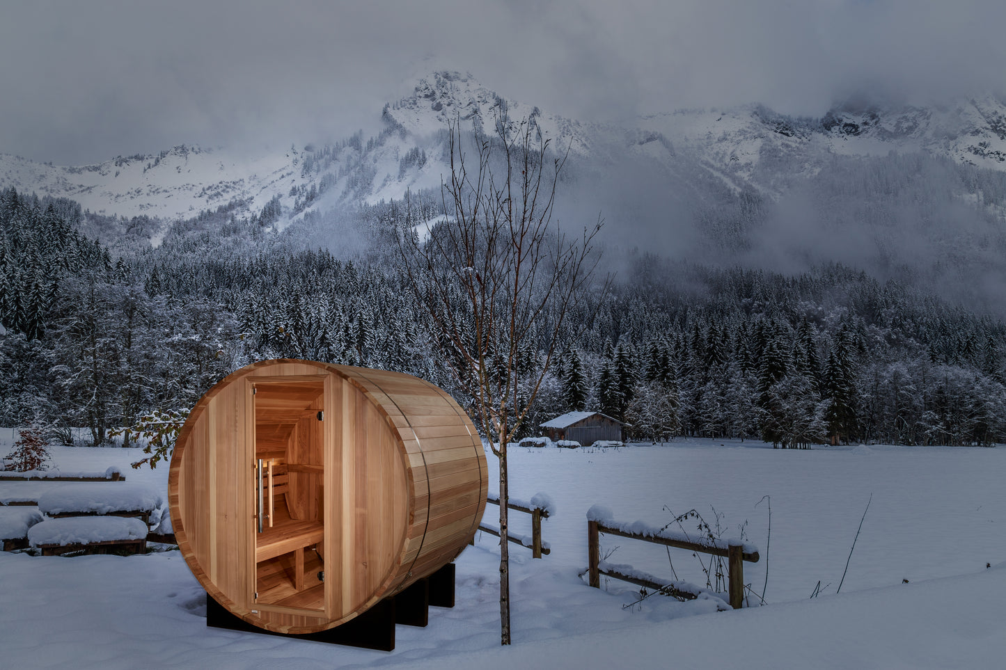 Golden Designs "St. Moritz" 2 person Barrel Traditional Sauna - Pacific Cedar