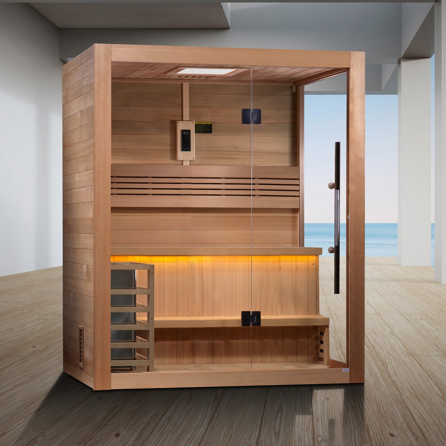 Golden Designs "Hanko Edition" 2 person Indoor Traditional Sauna - Canadian Red Cedar Interior