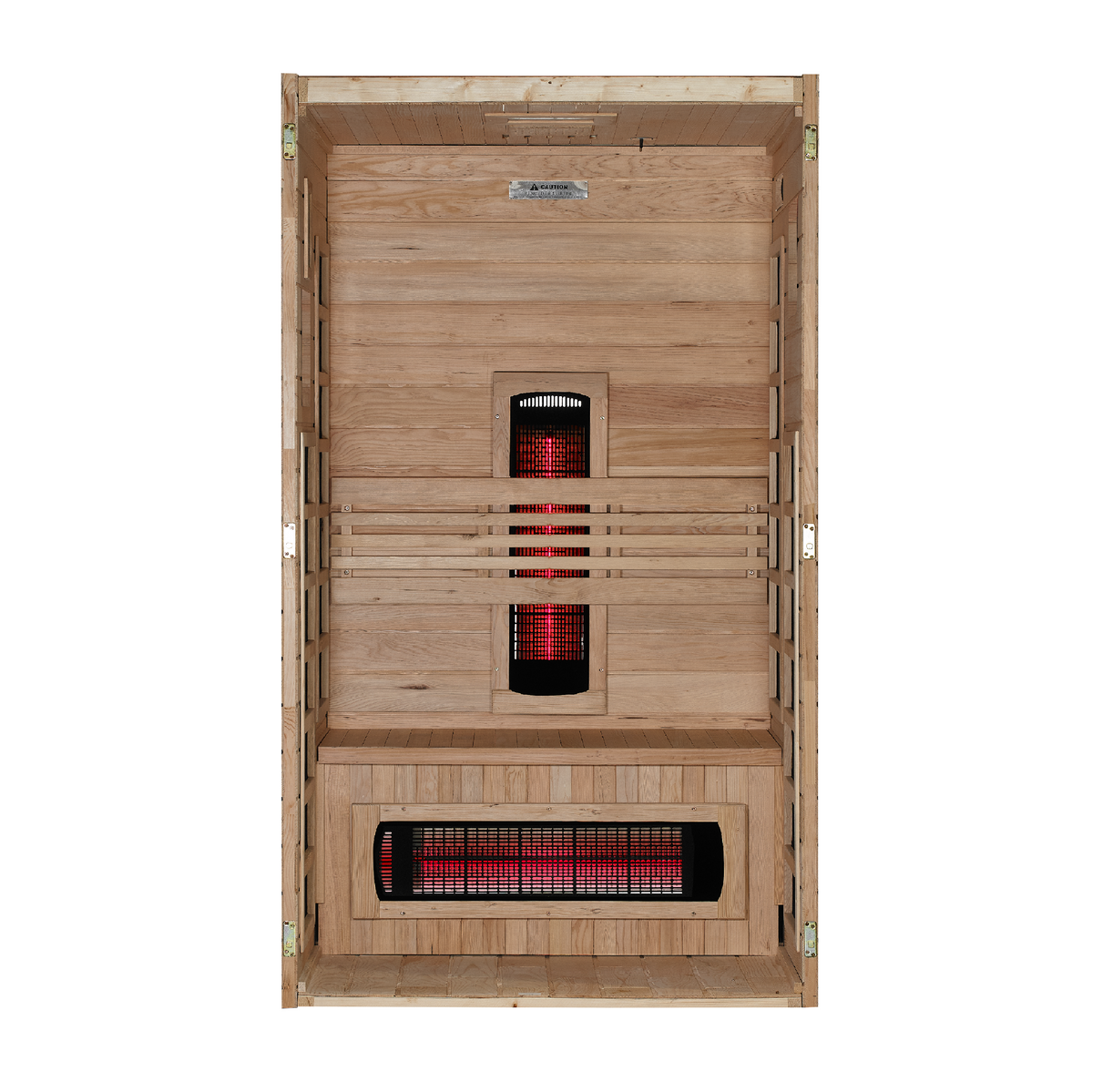 Dynamic Santorini DYN-6009-03 infrared sauna interior and heater layout