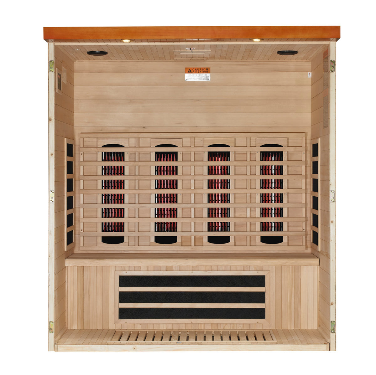 Dynamic Vila Grande DYN-6415-03 infrared sauna interior and heater layout