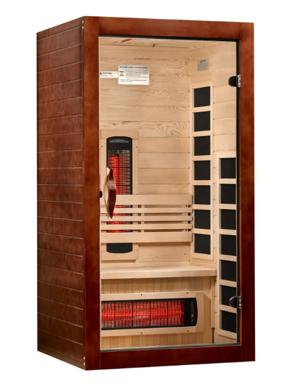 ***New 2026 Model*** Dynamic Santorini Full Spectrum 1–2 Person Near Zero EMF Infrared Sauna (Canadian Hemlock)