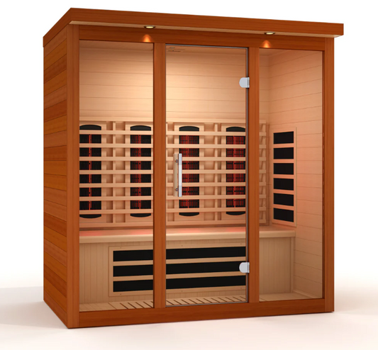***New 2026 Model*** Dynamic Vila Grande Full Spectrum 4-Person Near Zero EMF Infrared Sauna (Canadian Hemlock)