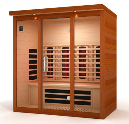 ***New 2026 Model*** Dynamic Vila Grande Full Spectrum 4-Person Near Zero EMF Infrared Sauna (Canadian Hemlock)