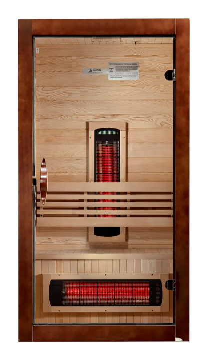 ***New 2026 Model*** Dynamic Santorini Full Spectrum 1–2 Person Near Zero EMF Infrared Sauna (Canadian Hemlock)