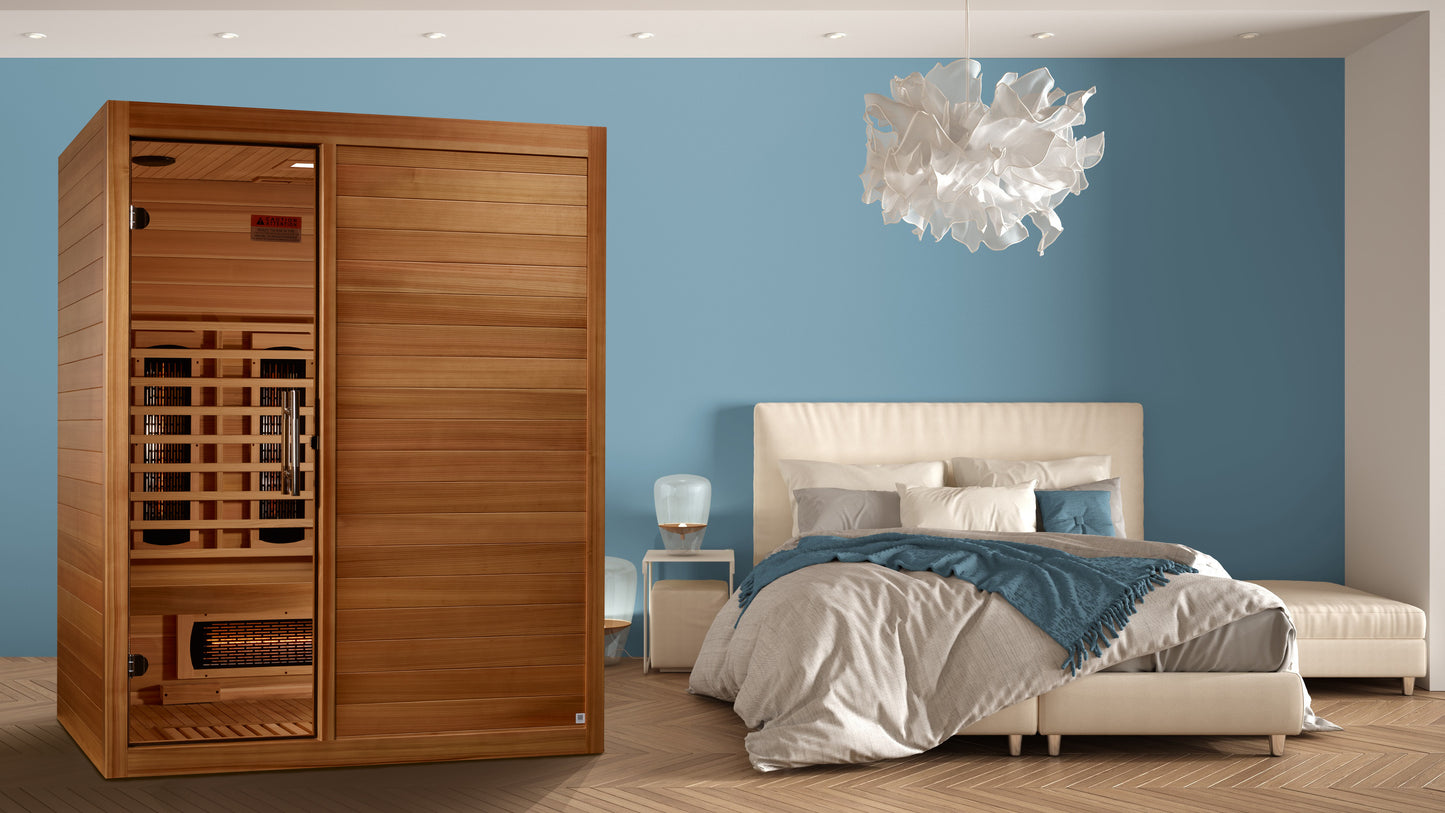 Maxxus S-Line Yoga 3-Person Full Spectrum Near Zero EMF Infrared Sauna (Pacific Cedar)