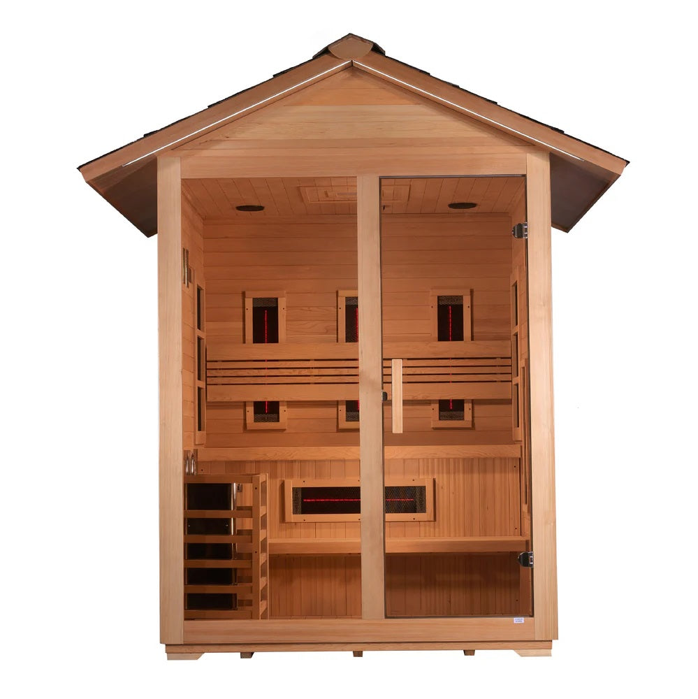 GDI-8123-01 Golden Designs "Carinthia" 3 person Hybrid Outdoor Sauna -  Canadian Hemlock