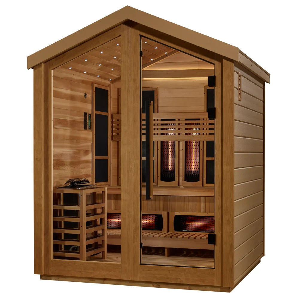 GDI-8523-01 Golden Designs Loviisa 3 person Hybrid Outdoor Sauna - Canadian Red Cedar Interior