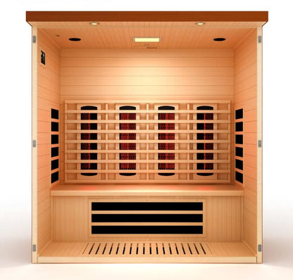 ***New 2026 Model*** Dynamic Vila Grande Full Spectrum 4-Person Near Zero EMF Infrared Sauna (Canadian Hemlock)