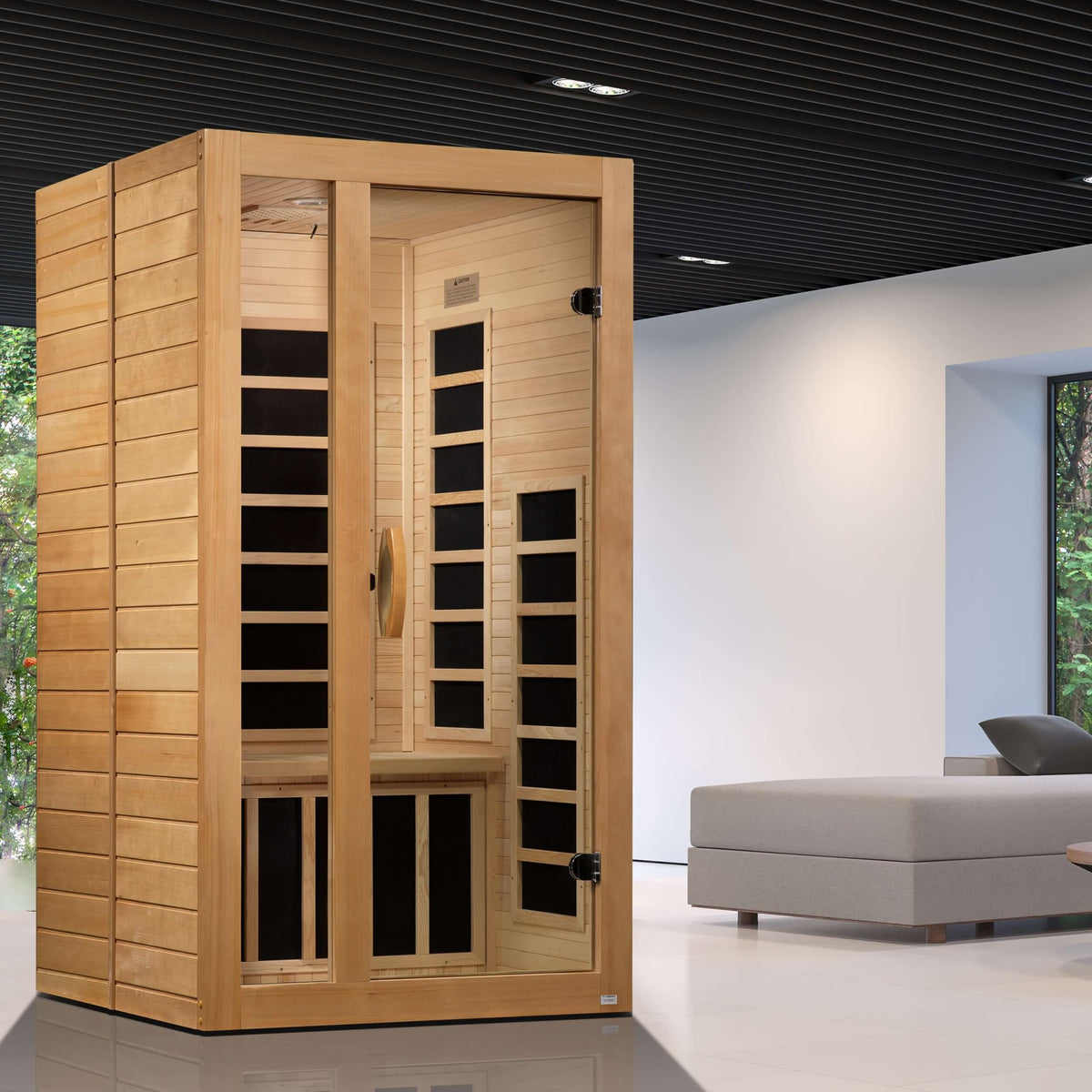 ***New 2026 Model*** Dynamic Gracia Full Spectrum 1–2 Person Near Zero EMF Infrared Sauna (Canadian Hemlock)