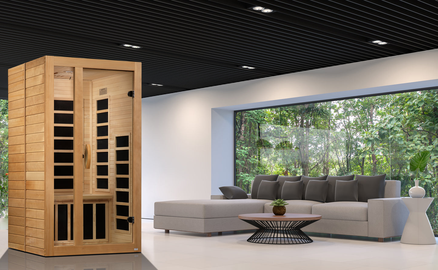 ***New 2026 Model*** Dynamic Gracia Full Spectrum 1–2 Person Near Zero EMF Infrared Sauna (Canadian Hemlock)