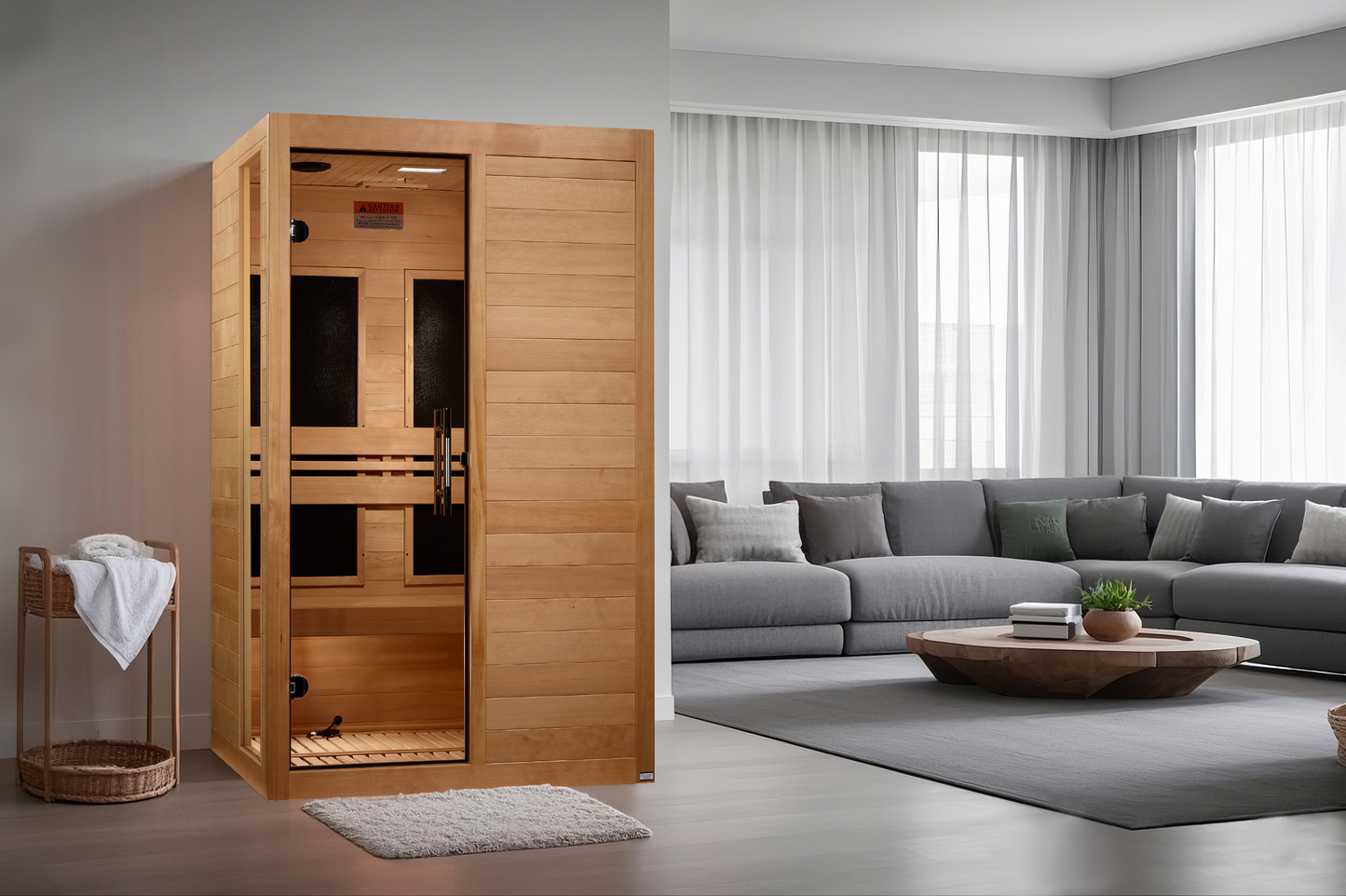 ***New 2026 Model*** Dynamic Lucca 2-Person Low EMF FAR Infrared Sauna (Canadian Hemlock)