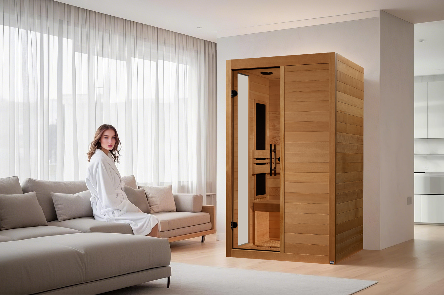***New 2026 Model*** Dynamic Lucca 2-Person Low EMF FAR Infrared Sauna (Canadian Hemlock)