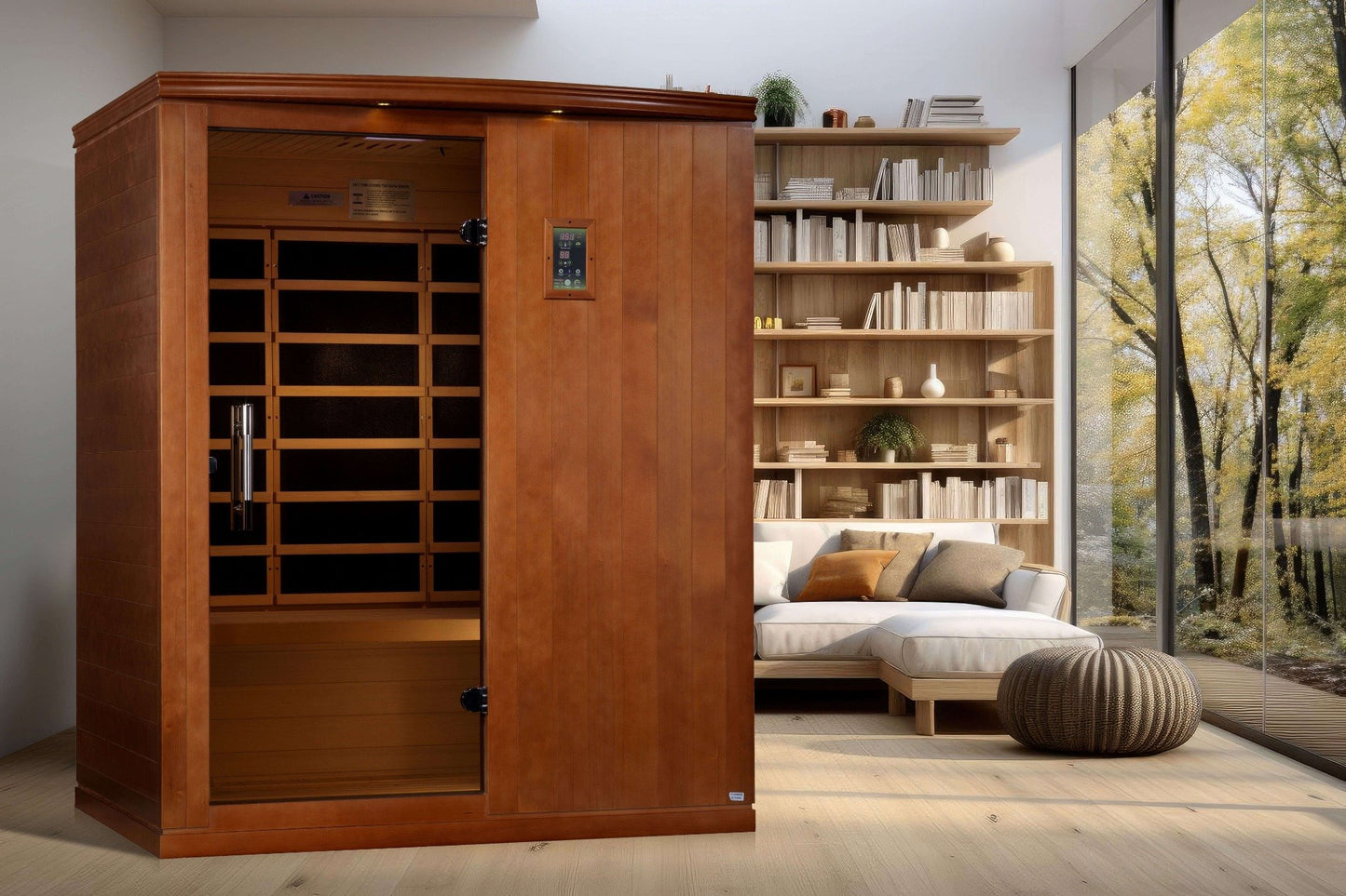 Maxxus S-Line Yoga 2-Person Full Spectrum Near Zero EMF Infrared Sauna (Pacific Cedar)