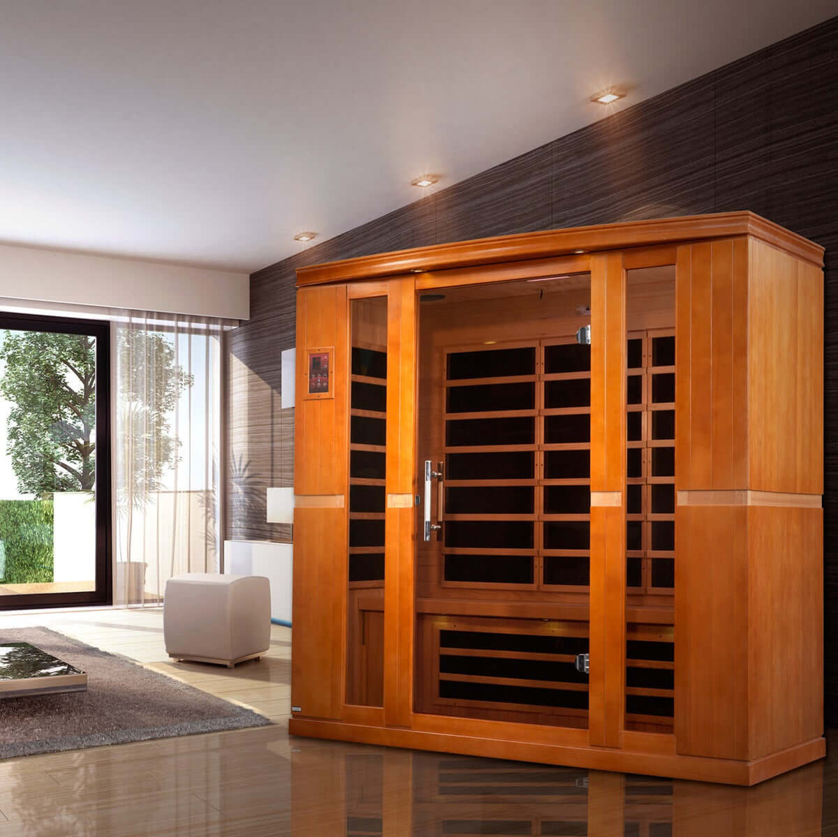 Dynamic Bergamo Elite 4-Person Ultra Low EMF FAR Infrared Sauna (Canadian Hemlock)
