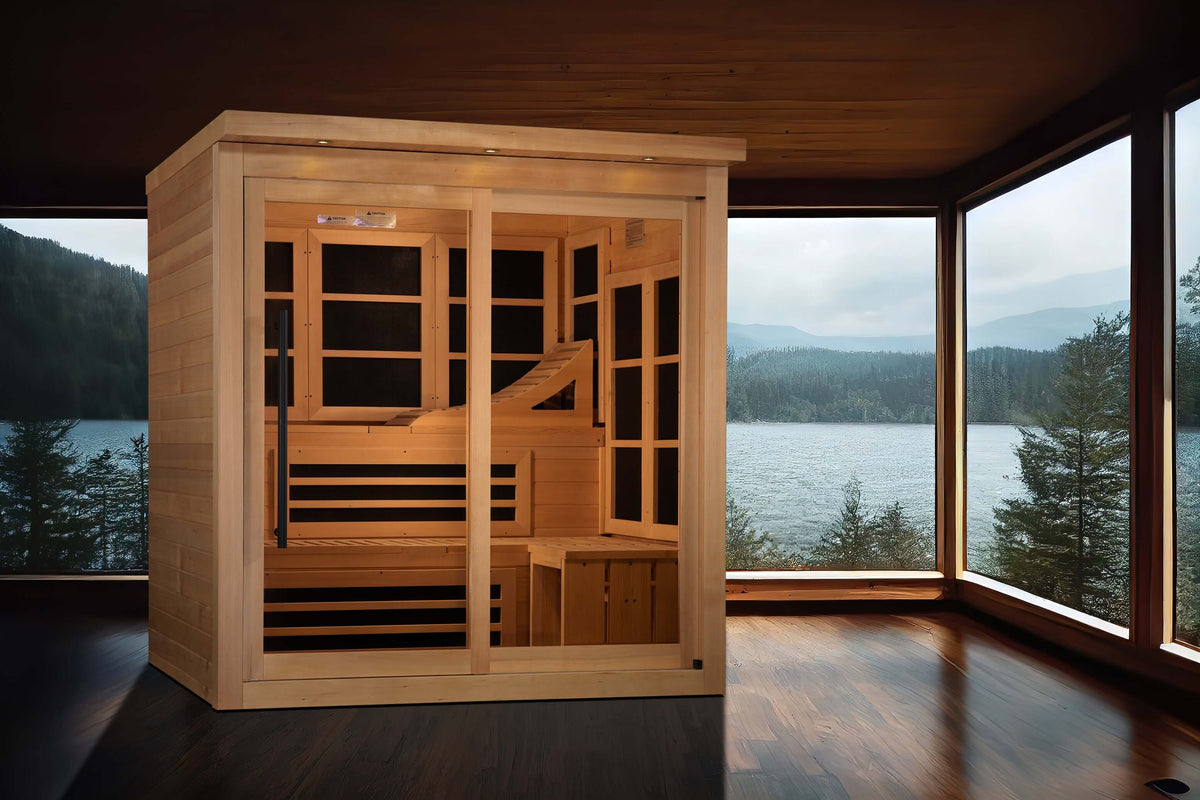 Golden Designs Monaco Limited Edition 6 person PureTech Near Zero EMF FAR Infrared Sauna
