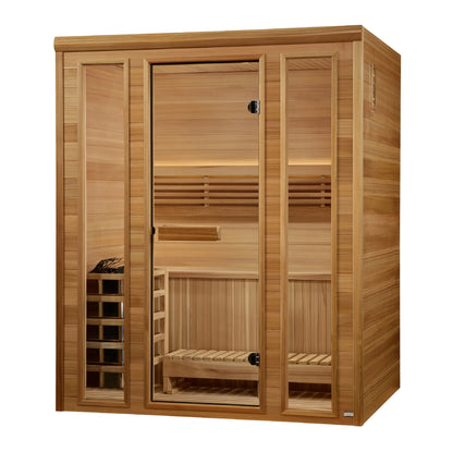 GDI-7030-01 Golden Designs "Andermatt Edition" 2 or 3 person Traditional Steam Sauna - Pacific Premium Clear Cedar