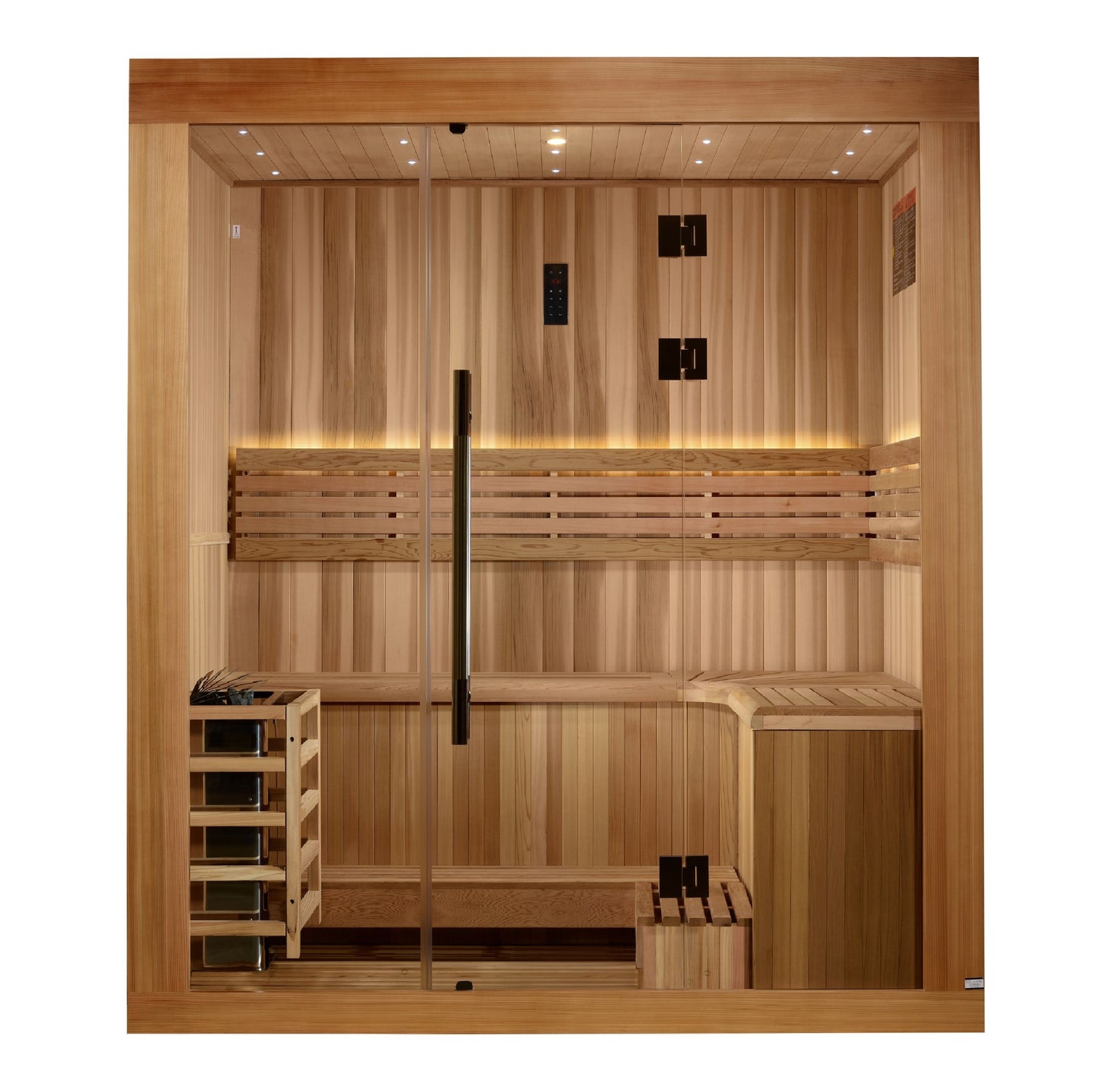 GDI-7389-02 Golden Designs "Copenhagen Edition" 3 person Traditional Sauna - Canadian Red Cedar Interior and Pacific Premium Clear Cedar Exterior