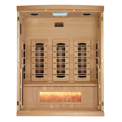 GDI-8030-03 Golden Designs 3 person Full Spectrum PureTech™ Near Zero EMF FAR Infrared Sauna with Himalayan Salt Bar