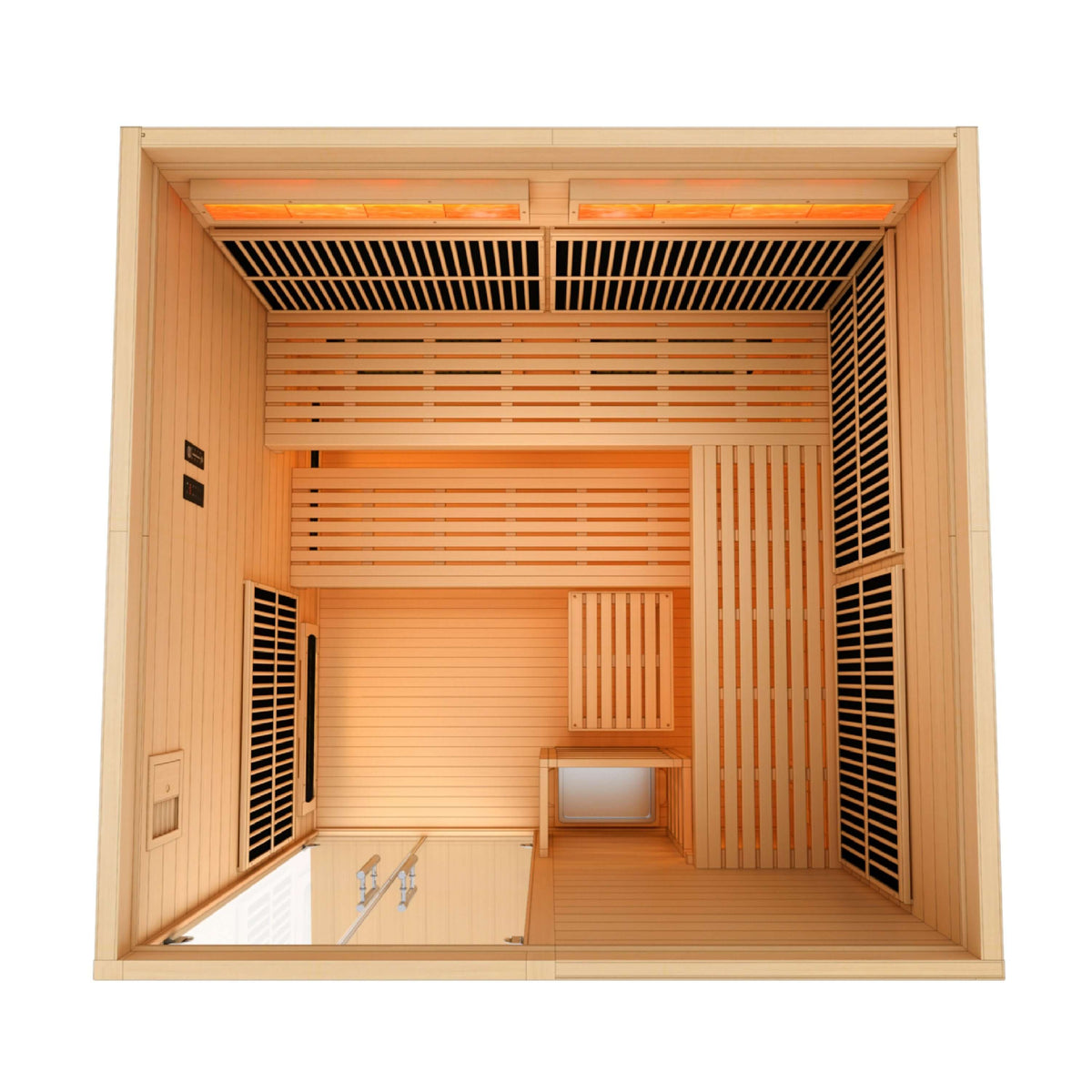 Golden Designs 2025 Toledo 6 Person Hybrid Sauna. Full Spectrum and Harvia Traditional Stove