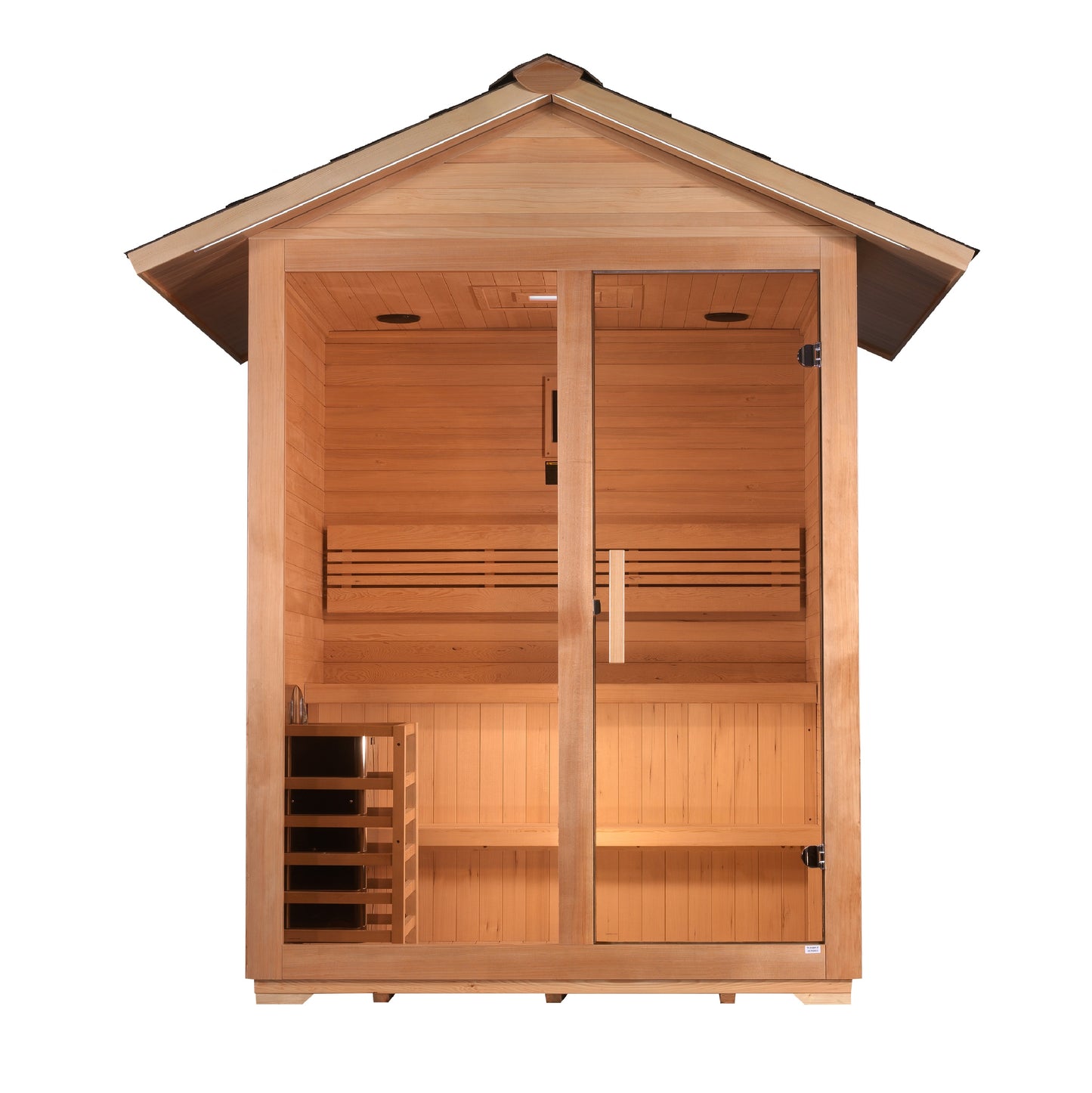 GDI-8103-01 Golden Designs "Arlberg" 3 person Traditional Outdoor Sauna -  Canadian Hemlock