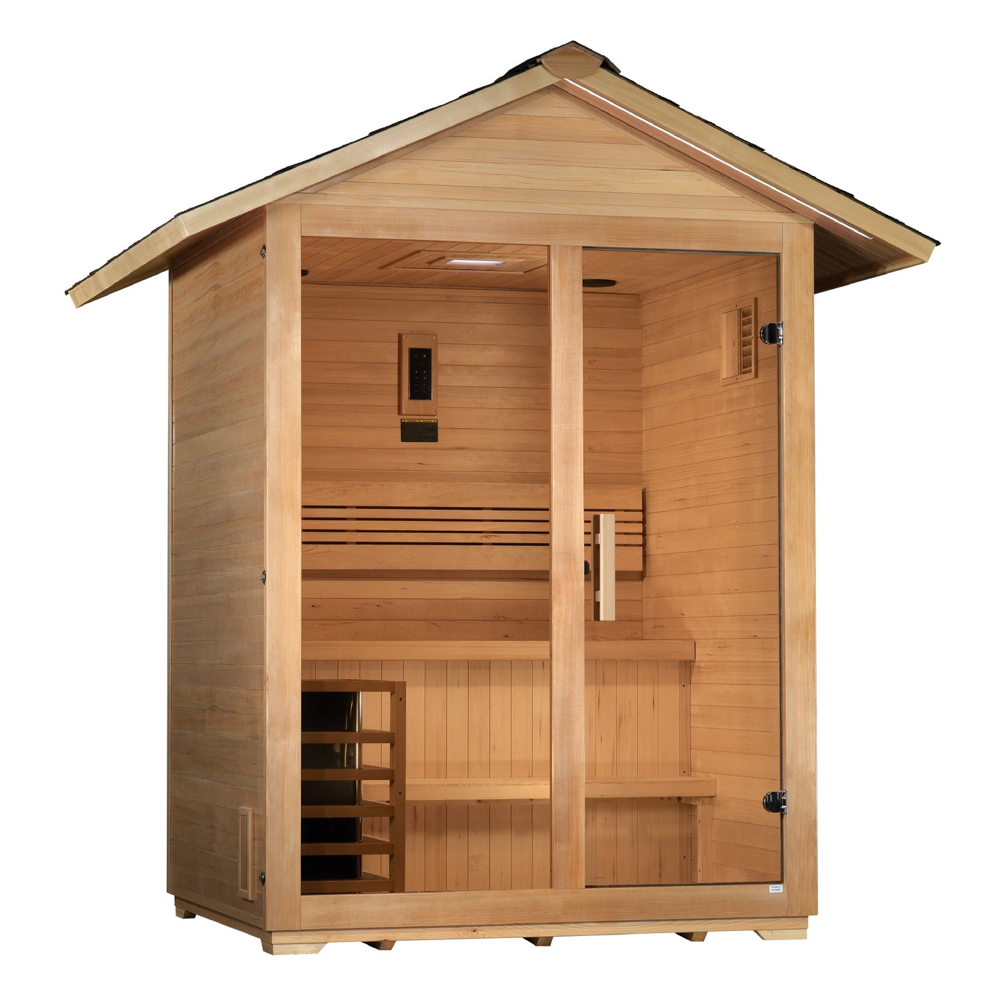 GDI-8103-01 Golden Designs "Arlberg" 3 person Traditional Outdoor Sauna -  Canadian Hemlock