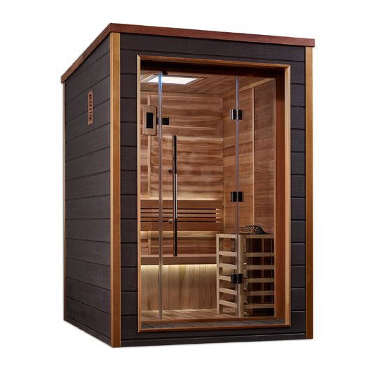 GDI-8202-01 Golden Designs Narvik 2 person Outdoor Traditional Sauna - Canadian Red Cedar Interior