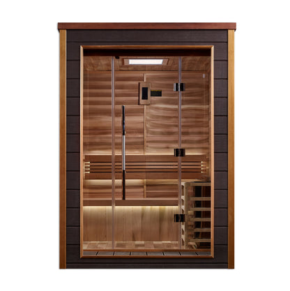 GDI-8202-01 Golden Designs Narvik 2 person Outdoor Traditional Sauna - Canadian Red Cedar Interior