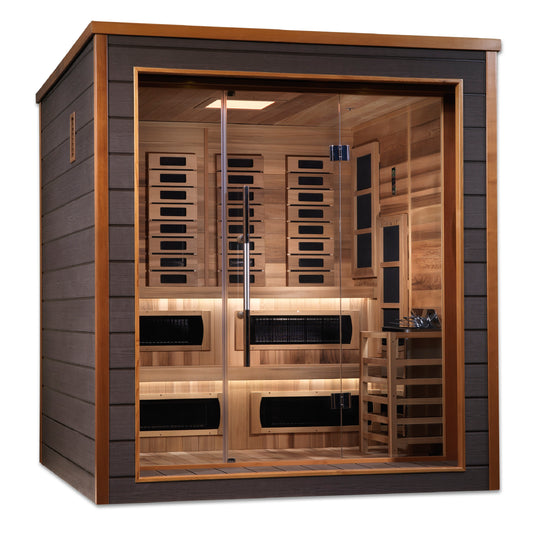 GDI-8226-01 Golden Designs Karlstad 6 person Hybrid Outdoor Sauna - Canadian Red Cedar Interior