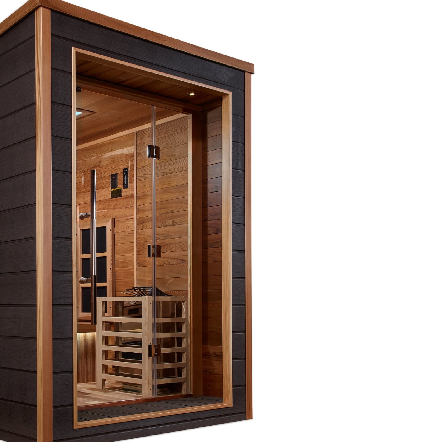 GDI-8226-01 Golden Designs Karlstad 6 person Hybrid Outdoor Sauna - Canadian Red Cedar Interior